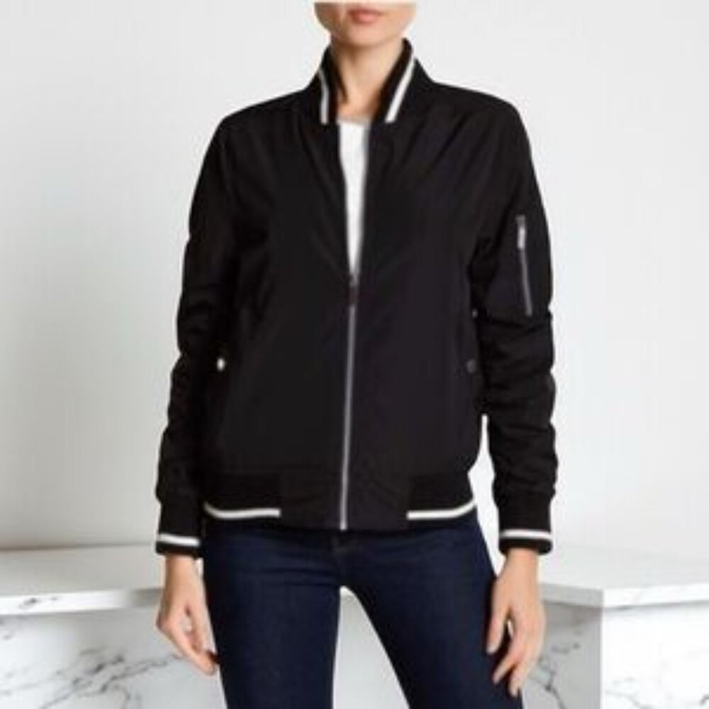 French Connection Black Bomber Jacket-M